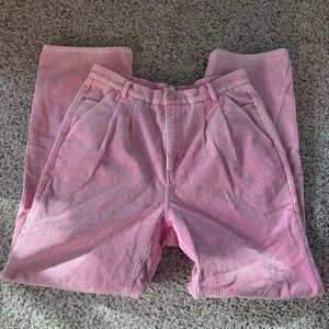 Teddy Fresh Pink Corduroy Button-Detail Pants